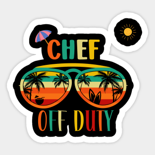 Chef Off Duty-Retro Vintage Sunglasses Beach vacation sun for Summertime Sticker